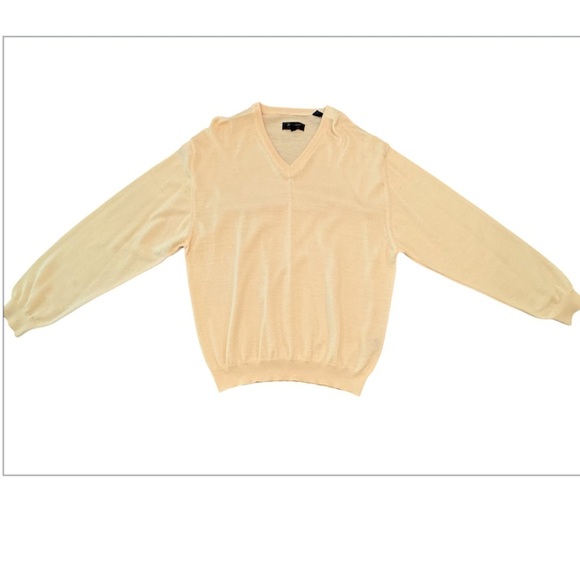 Bobby Jones 100% Merino Wool Yellow V-Neck Golf Sweater Size Large MSRP $225 - Picture 1 of 10
